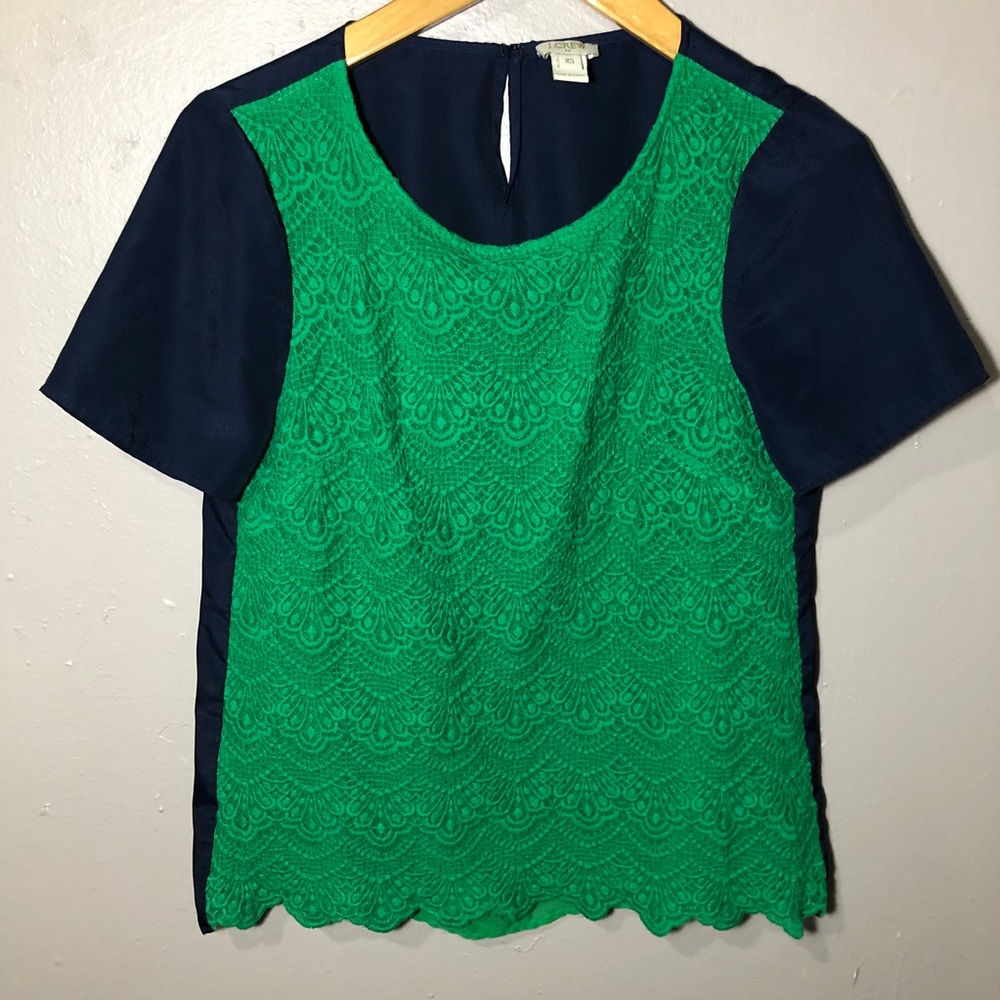 J.Crew Blouse Green and Blue Size XS